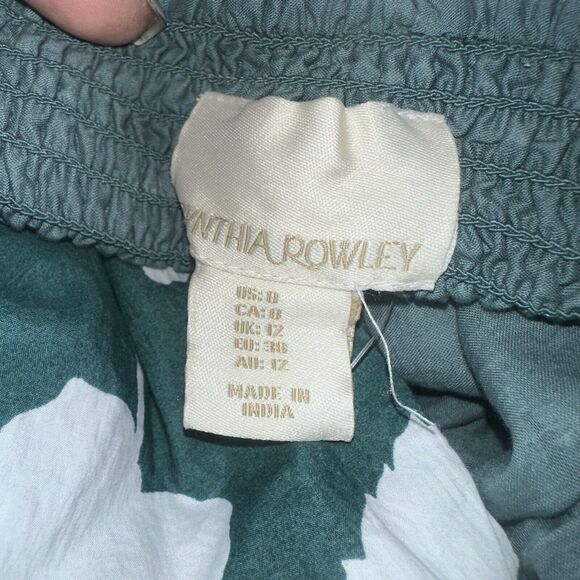 NEW Cynthia Rowley Green White Floral Print Strapless Midi Dress Size 12 NEW - Picture 9 of 9